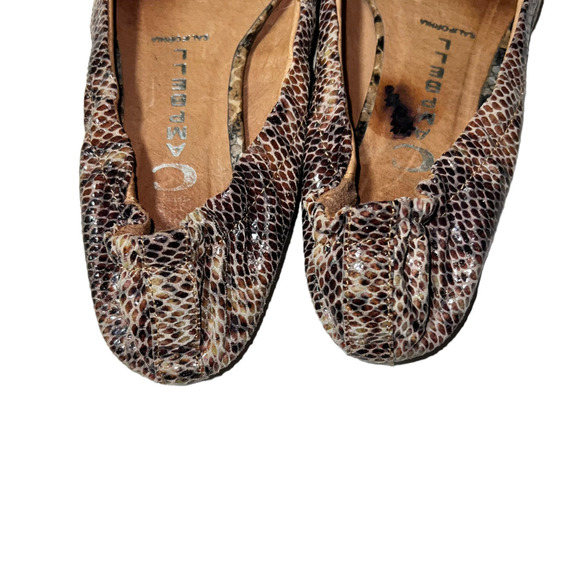 Jeffrey Campbell Brown Python Snake Ballet Flats Leather Zipper 7 - Picture 3 of 8